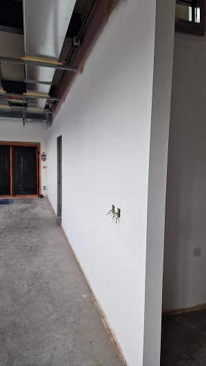 Example of finished wall we have plastered