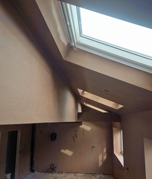 Example of finished wall we have plastered