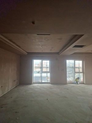 Example of finished wall we have plastered